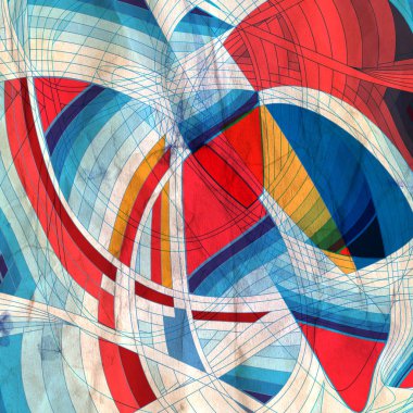 Farklı renkli dalga elemanları ile soyut suluboya parlak arka plan