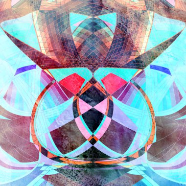 Sulu boya parlak arka plan farklı renkli dalga elemanları ile. Farklı ürün tasarımı için arka plan.