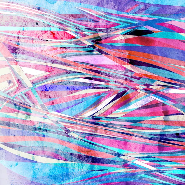 Abstrakt Akvarell Ljus Bakgrund Med Olika Färgglada Våg Element Abstrakt — Stockfoto