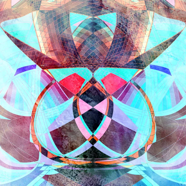 Sulu boya parlak arka plan farklı renkli dalga elemanları ile. Farklı ürün tasarımı için arka plan.