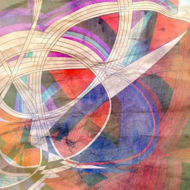 Sulu boya parlak arka plan farklı renkli dalga elemanları ile. Farklı ürün tasarımı için arka plan.