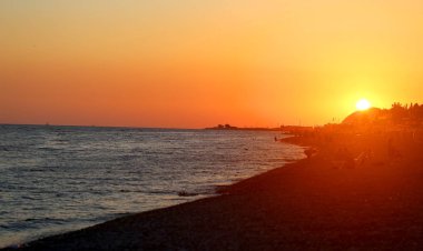 Fotoğraf arka plan manzara günbatımı denizde