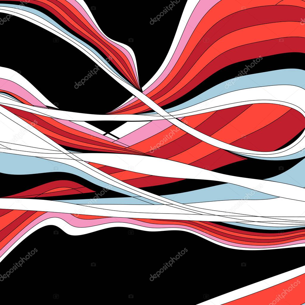 Abstract multicolored background with different stripes ornament