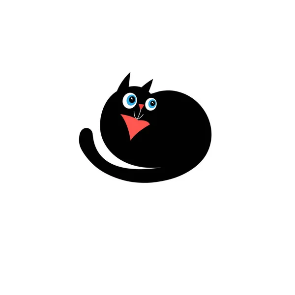 白い背景に黒い猫のベクトル記号 — ストックベクタ