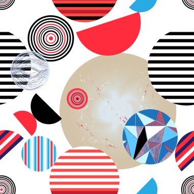 Dikişsiz grafik desen geometrik dairesel tasarım öğeleri