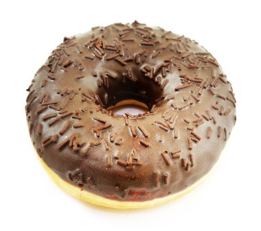 Fotoğraf izole makro lezzetli donut beyaz bir arka plan üzerinde