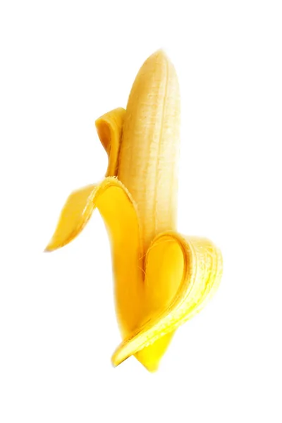 Photo Close Delicious Ripe Banana White Background — Stock Photo, Image