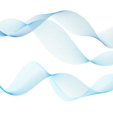 Beyaz zemin üzerinde mavi vektör dalga. İş web sitesi tasarımı için bir örnek 