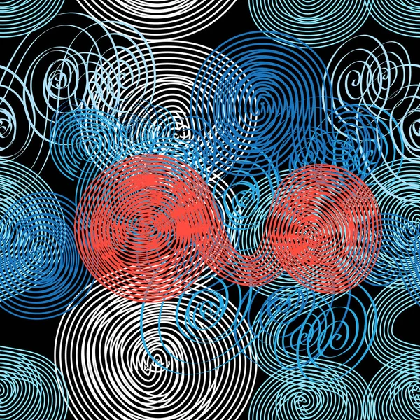 Бесшовный Абстрактный Рисунок Кудряшками Волнами Пример Дизайна Визитных Карточек Плакатов — стоковый вектор