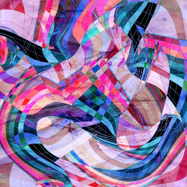 Abstrakt Akvarell Ljus Bakgrund Med Olika Färgglada Våg Element — Stockfoto