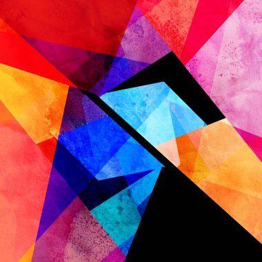 Suluboya retro renk soyut geometrik arka plan. Posterler kartpostal tasarımı için bir örnek.