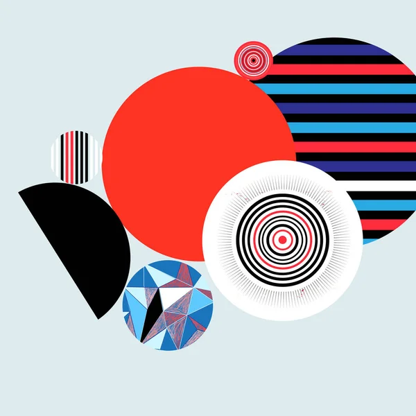 Vecteur Géométrique Fond Multicolore Avec Des Éléments Ronds — Image vectorielle