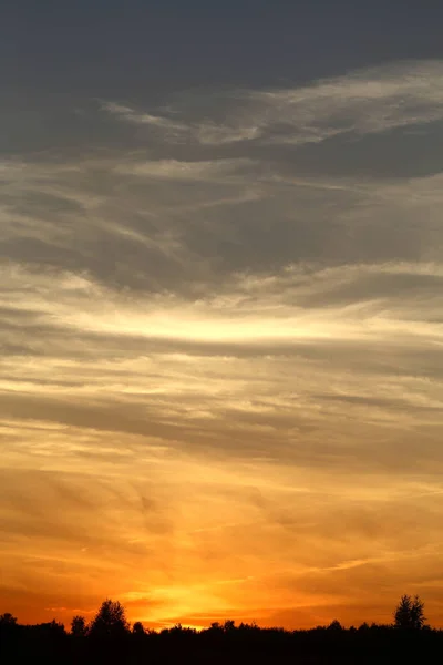Beautiful Photo Bright Sunset Clouds Field Summer Evening — Stock Photo, Image