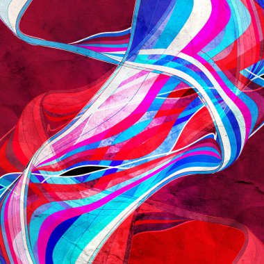 Dalgalar ile suluboya soyut arka plan