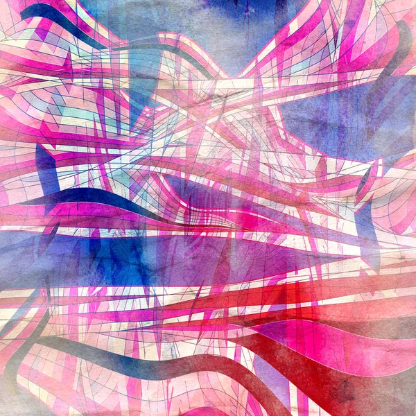 Abstraktes Aquarell Heller Hintergrund Mit Verschiedenen Bunten Wellenelementen — Stockfoto