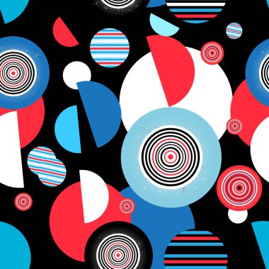 Dikişsiz grafik desen geometrik dairesel tasarım öğeleri
