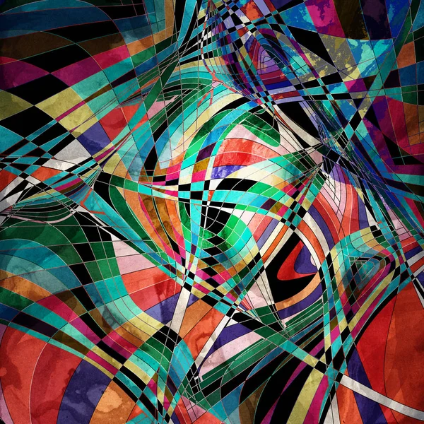 Абстрактный Разноцветный Фон Различными Полосами Орнамента — стоковое фото