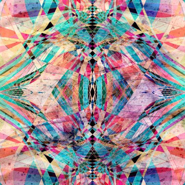 Farklı renkli dalga elemanları ile soyut suluboya parlak arka plan