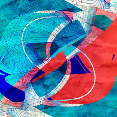 Farklı renkli dalga elemanları ile soyut suluboya parlak arka plan