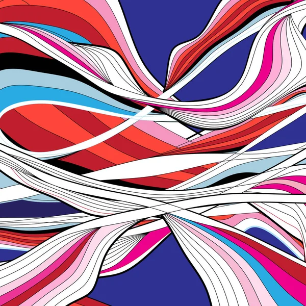 Fondo Color Abstracto Con Elementos Ondulados — Vector de stock