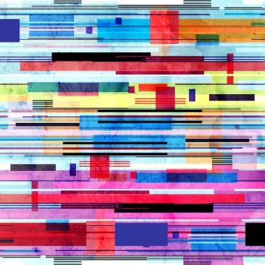 Çok renkli geometrik desen farklı çizgiler ve dikdörtgenler