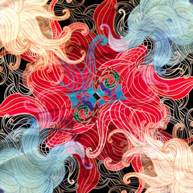 Soyut süper arka plan çok renkli dalgalı elemanları ile renkli