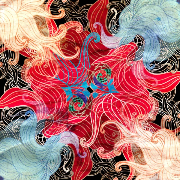 Soyut süper arka plan çok renkli dalgalı elemanları ile renkli