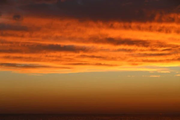 Супер Красивый Закат Море Осенним Вечером — стоковое фото