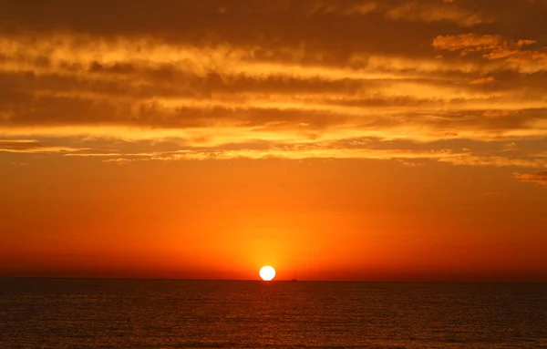 Super Vacker Solnedgång Havet Höstkväll — Stockfoto