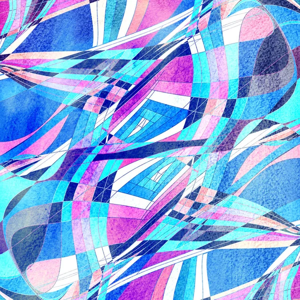 Design Abstrato Brilhantemente Multicolorido Aquarela Elementos Ondulados — Fotografia de Stock