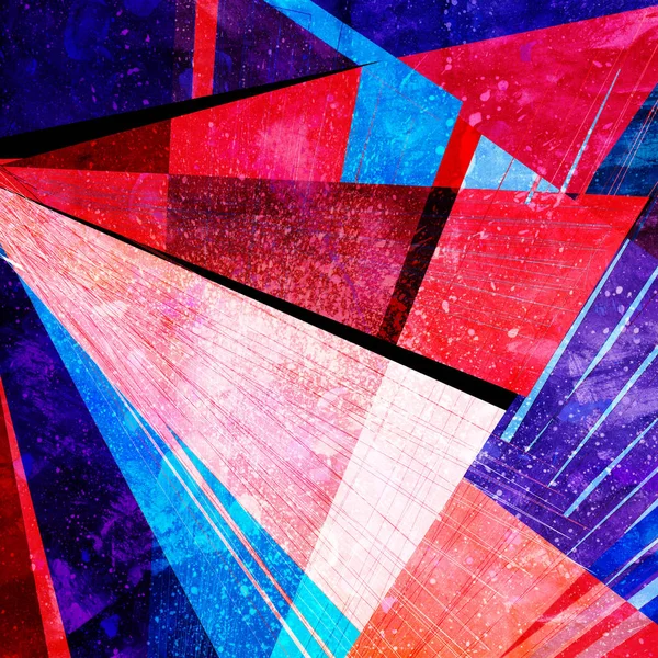 幾何学的形状の異なる抽象的な色とりどり水彩画背景 — ストック写真