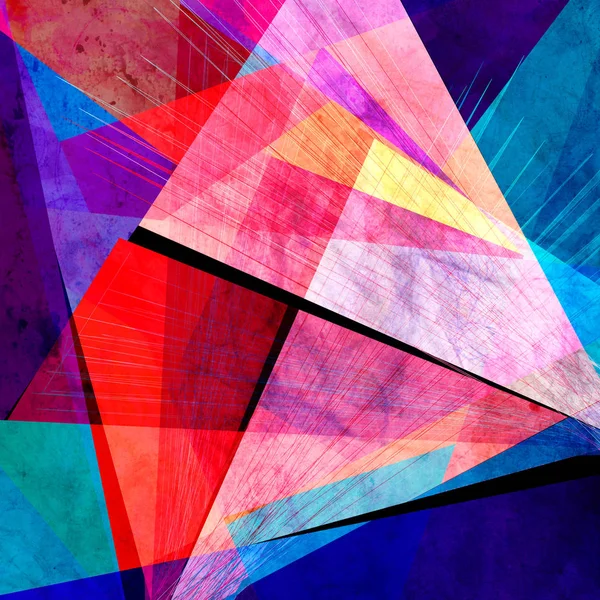 Абстрактный Разноцветный Акварельный Фон Различными Геометрическими Формами — стоковое фото