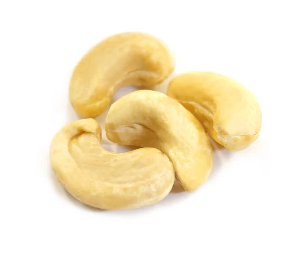 Photo Macro Large Isolated Cashew Nuts White Background — Stock Photo, Image