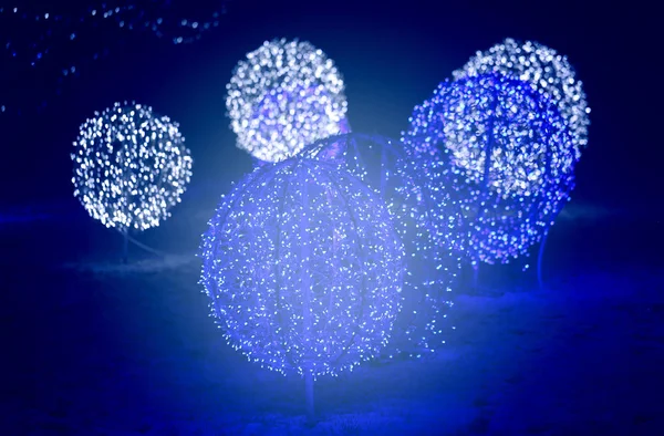 Foto Schöne Makroblaue Helle Beleuchtung Für Das Neue Jahr — Stockfoto