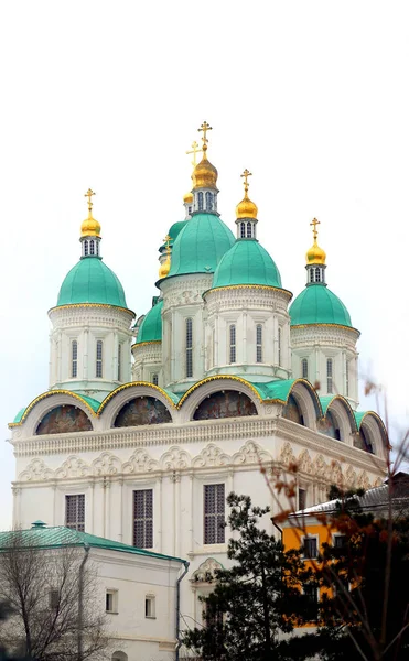 Schöne Architektur Foto Orthodoxe Annahme Kathedrale Astrachan Winter — Stockfoto