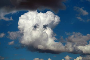 Makro fotoğraf üzerinde mavi yaz sky kümülüs bulut