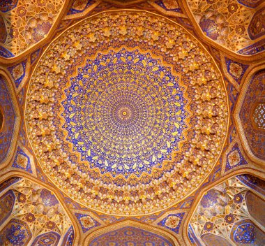Fotoğraf arka plan süsleme Semerkant'a Registan üzerinde Camii