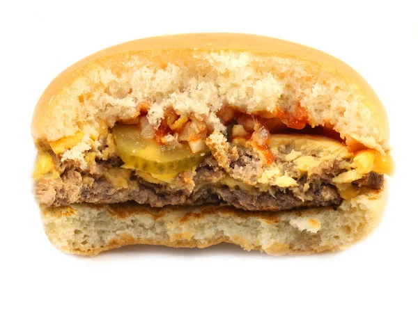 Foto Big burger et ve sebze stok — Stok fotoğraf