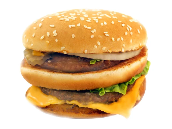 Stock Foto Big burger with meat and vegetables — Stock Photo, Image