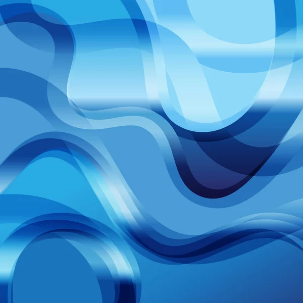 明亮的背景设计蓝色透明抽象波蓝色 — 图库矢量图片