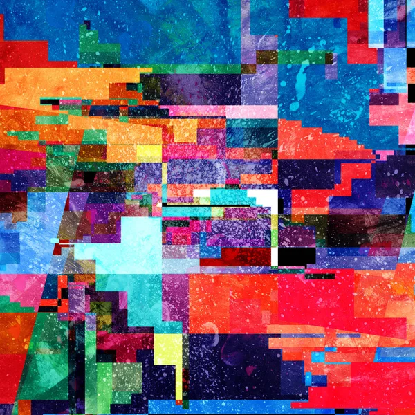 Абстрактный Многоцветный Фон Различными Геометрическими Элементами Зданиями — стоковое фото