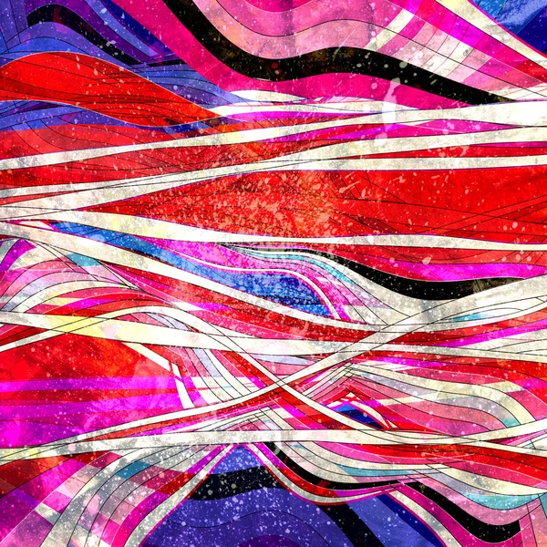 Абстрактный Акварельный Яркий Фон Различными Красочными Волновыми Элементами — стоковое фото