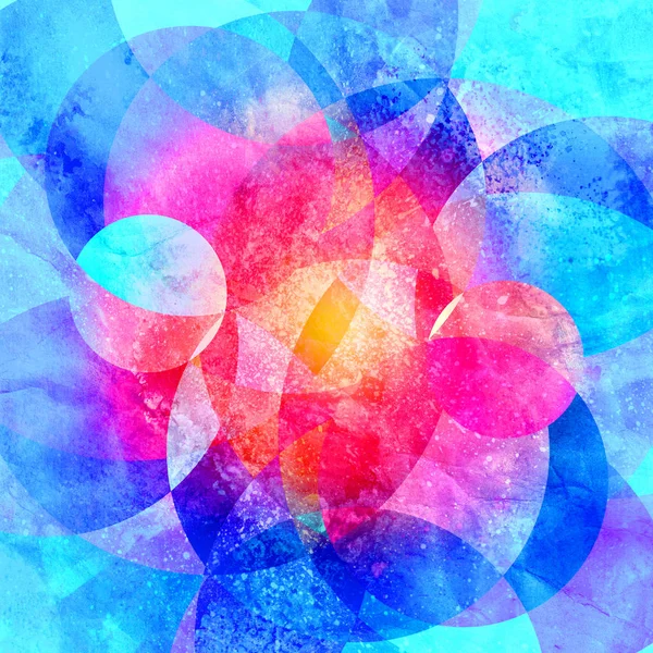 Абстрактный Акварельный Фон Геометрическими Цветовыми Объектами Интересными Формами — стоковое фото