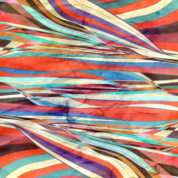 Farklı renkli dalga elemanları ile soyut suluboya parlak arka plan