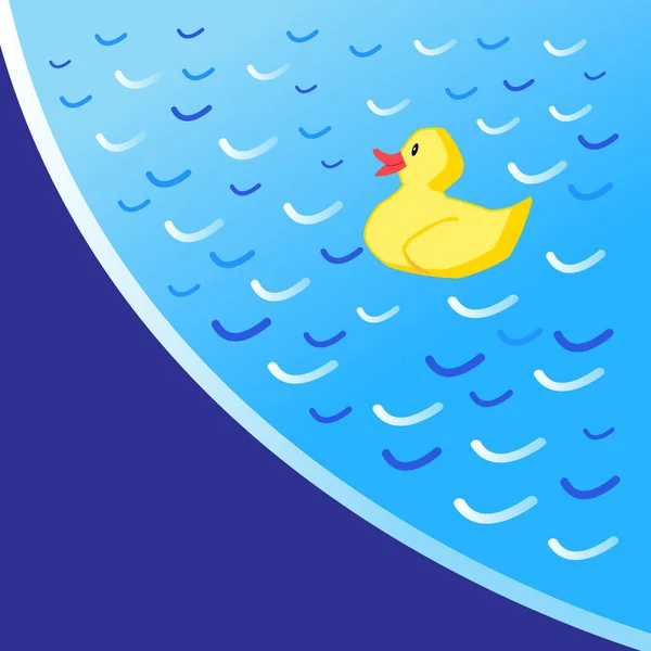 向量背景池向量与黄色小鸭玩具 — 图库矢量图片