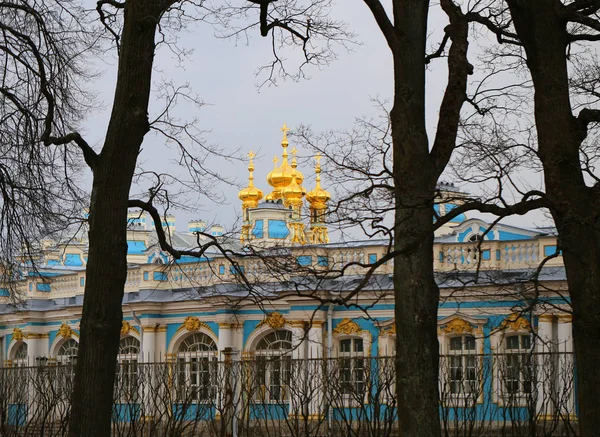 공원 러시아의 아름다운 캐서린 궁전 — 스톡 사진