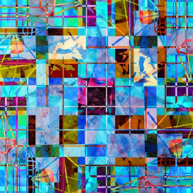 Suluboya retro renk soyut süper geometrik arka plan