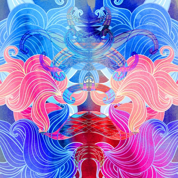 Patrón inusual brillante abstracto con elementos ondulados — Foto de Stock