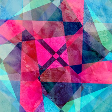 Suluboya arka plan ile geometrik renk nesneleri