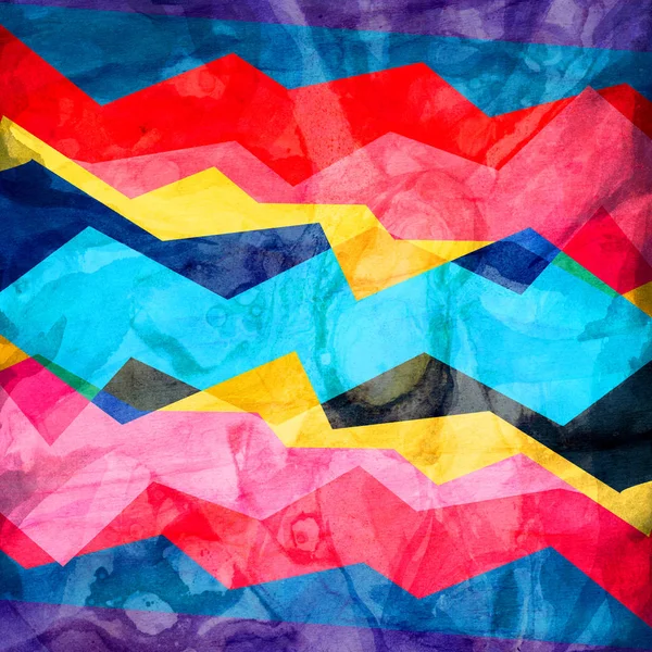 Acuarela color abstracto fondo geométrico — Foto de Stock